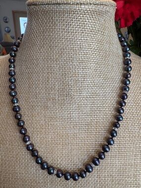 Honora peacock freshwater pearls with crystal spacers
